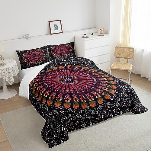Feelyou Boho Mandala Comforter Set Twin Size