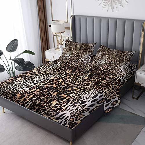 Leopard Print Twin XL Sheet Set - 3 Piece with Pillowcase