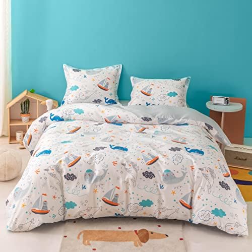 SimpleOpulence 3-Piece Organic Cotton Duvet Set with Zipper Closure