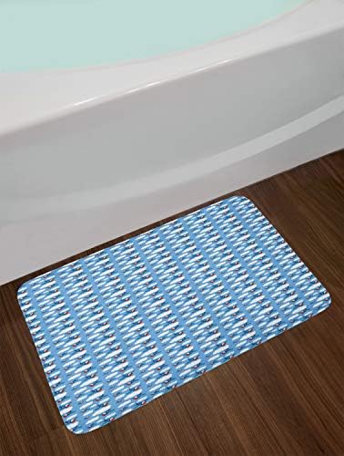Ambesonne Blue Sky Bath Mat Plush Non-Slip Aircraft Decor