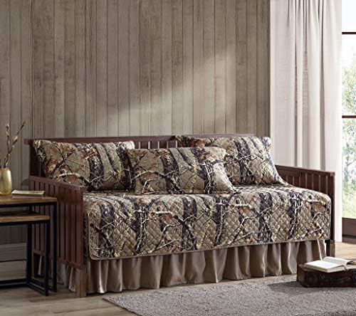 Chezmoi Salem 5-Piece Daybed Quilt Set - Forest Woods Camouflage