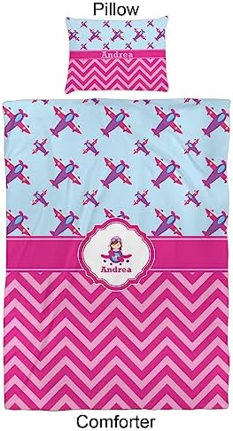 RNK Shops Personalized Airplane Theme Comforter Set Twin XL