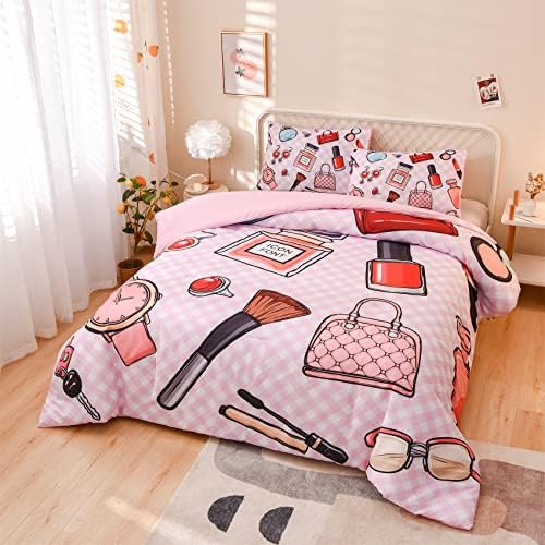 Aimuan Cosmetic Perfume Bag Lipstick Diva Pink Quilt Set 3 Pcs