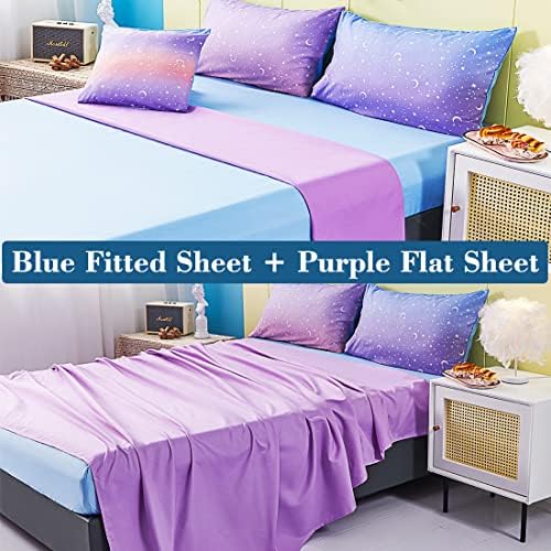 URBONUR Girls Comforter Set Queen 6PCS Gradient