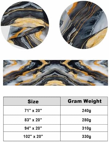 Sabolny Marble Black Gray Bed Runner Scarf Cal King