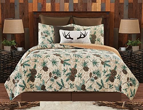 CF Home Rustic Pinecone Quilt Set 3 Piece