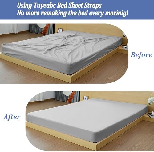 Tuyeabc Bed Sheet Straps PLUS for Twin Queen King Mattress 1