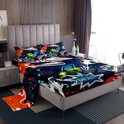 Erosebridal Boys Football Bed Sheet Set Twin Size