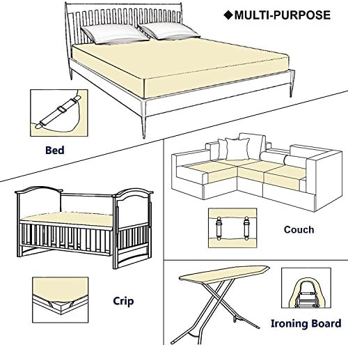 8 Pack Bed Sheet Fastener with Plastic Clasp and Elastic Band