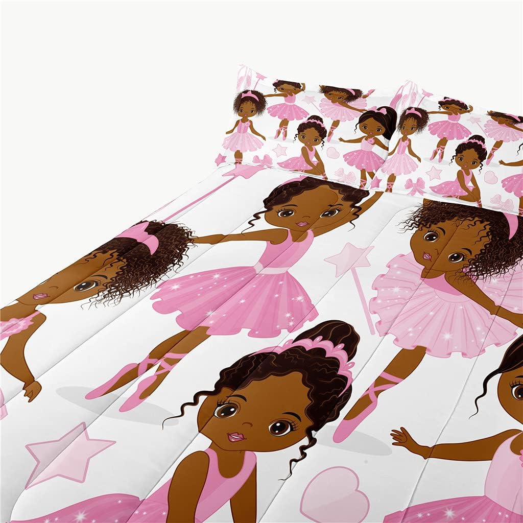 SIRDO Queen Comforter Set for Girls with Ballet Dancer Design
