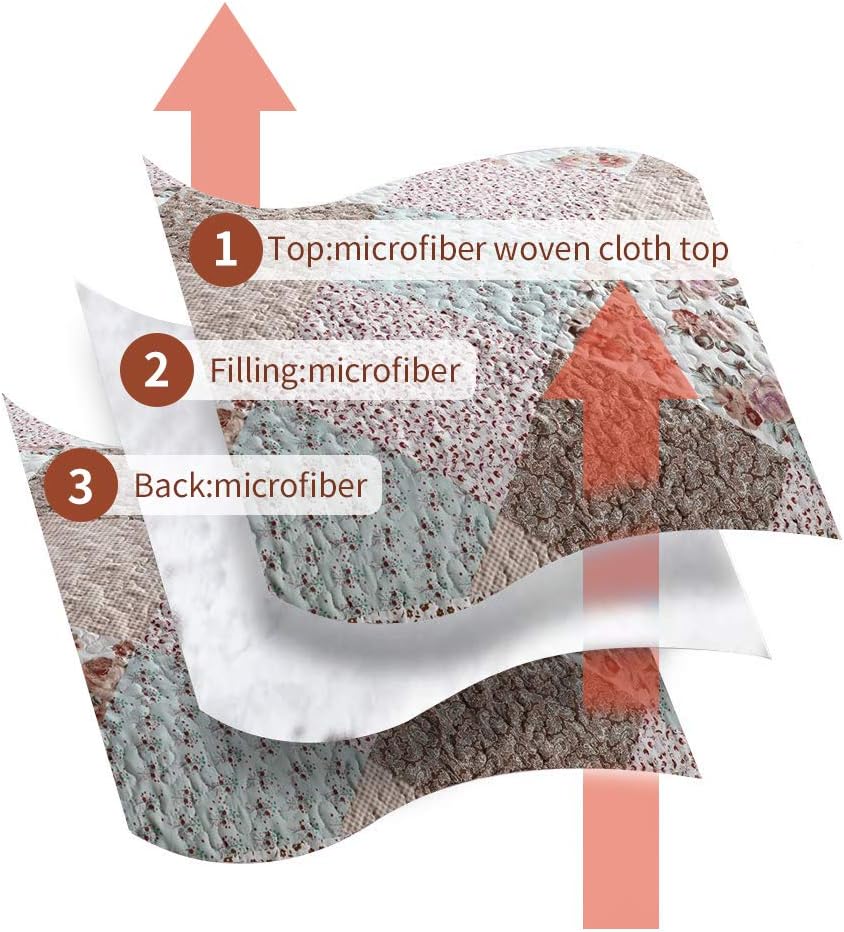 ENJOHOS 3-Piece Reversible King Quilt Set