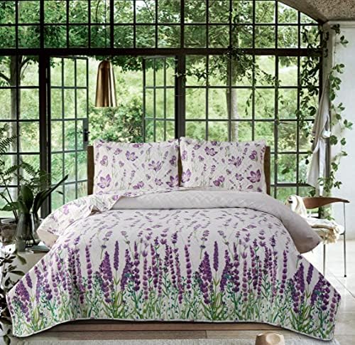 ARL HOME Queen Size Floral Quilt Set Reversible