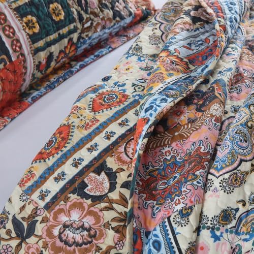 Autumn Dream Cotton Reversible Quilt Set King Size 3 Piece