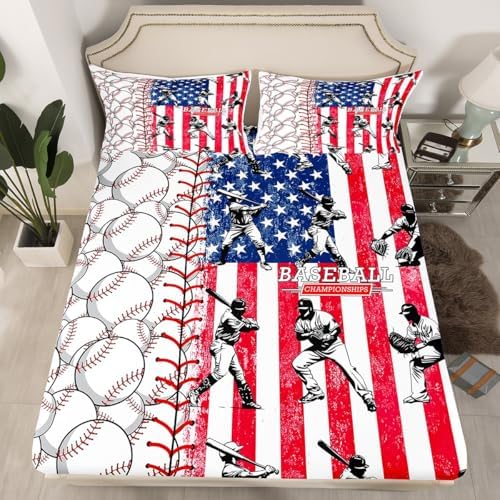 Erosebridal Baseball Bat Sheet Set Red White USA Flag 1