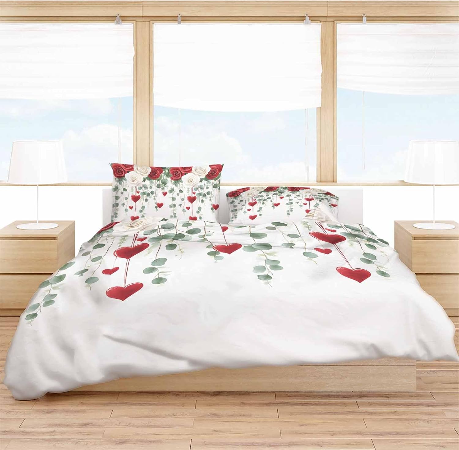 ZOE GARDEN Valentines Bed Duvet Cover Twin Set
