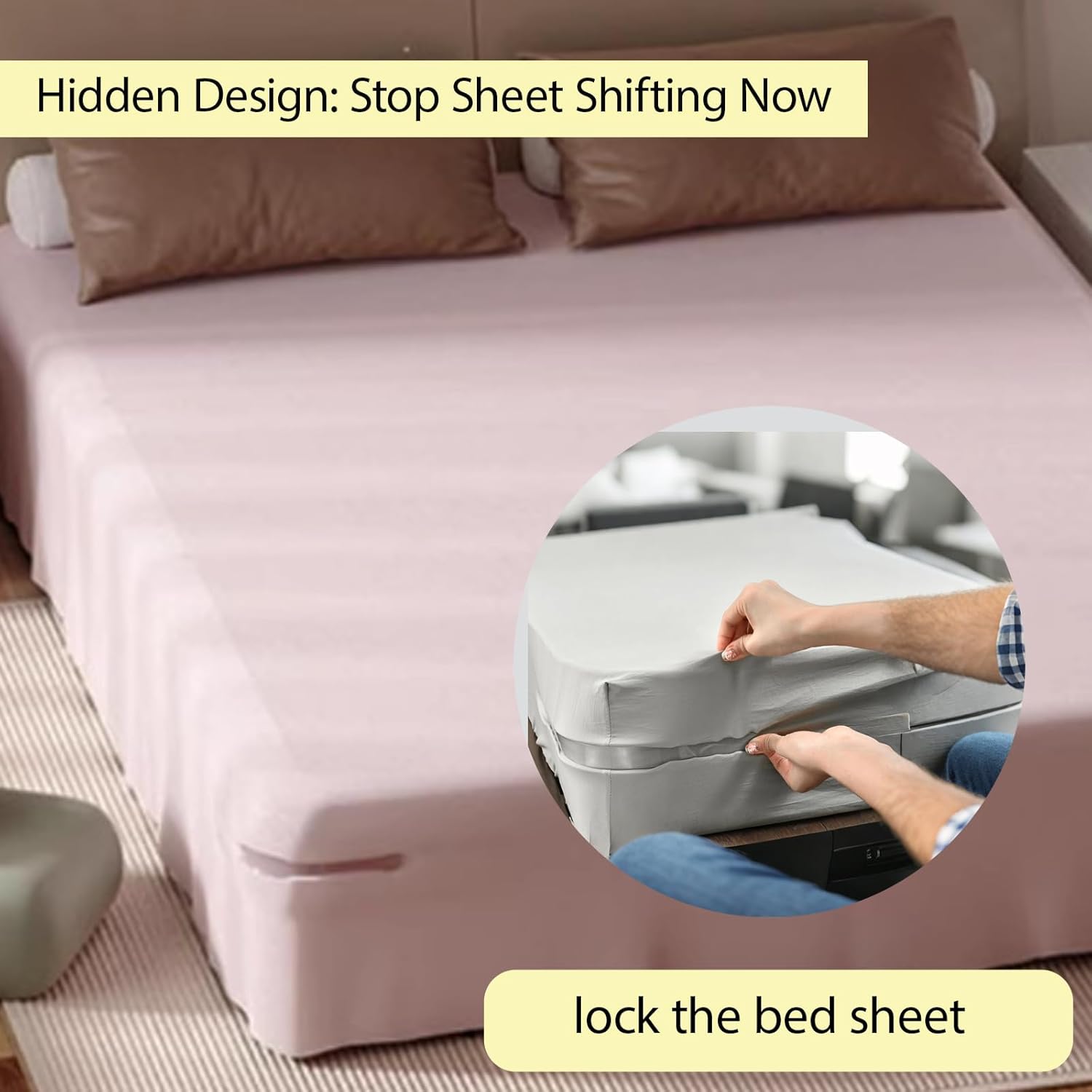Veroral Bed Sheet Holder Lock Strips - 4 Pack White