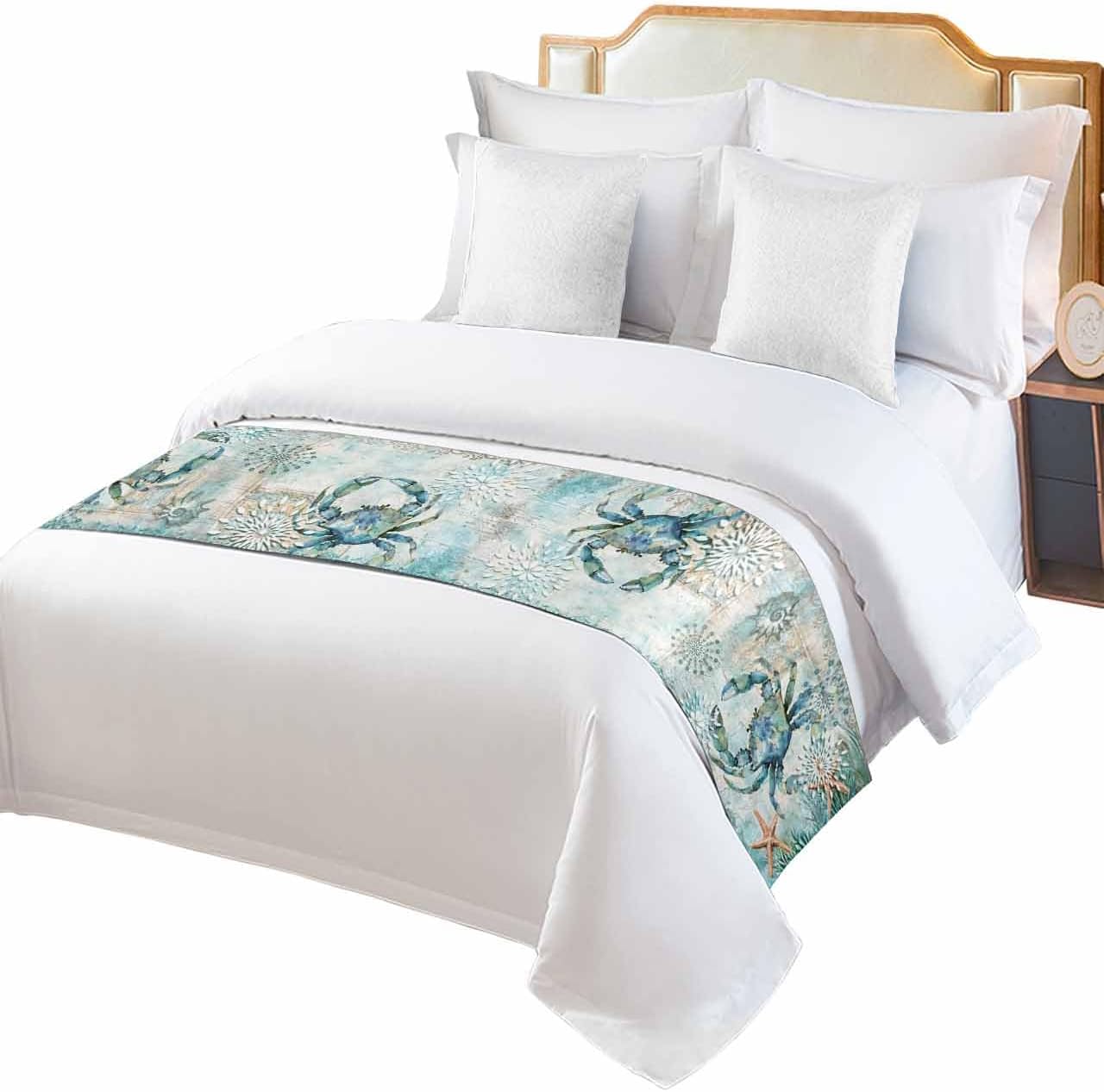 Sabolny Nautical Crab Bed Runner Scarf King Size