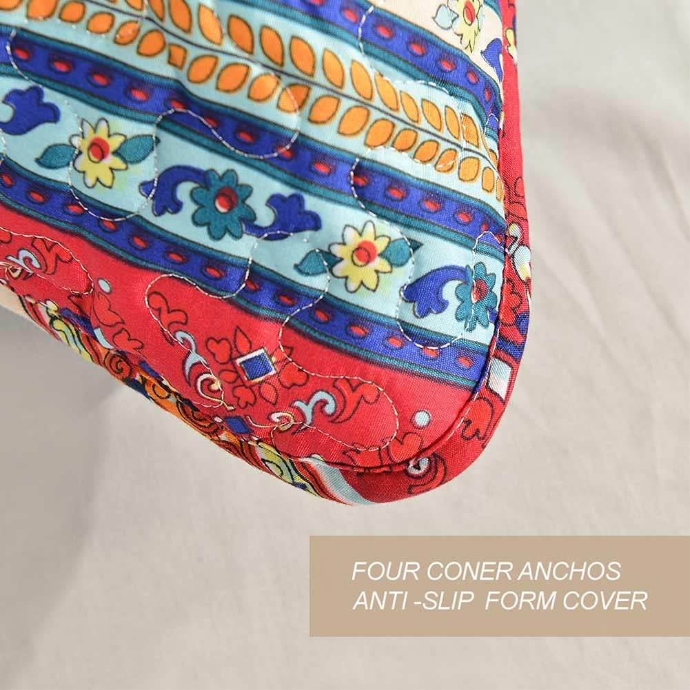 Nanko Boho Quilt Set Queen Full 3 Pcs Striped Bedding