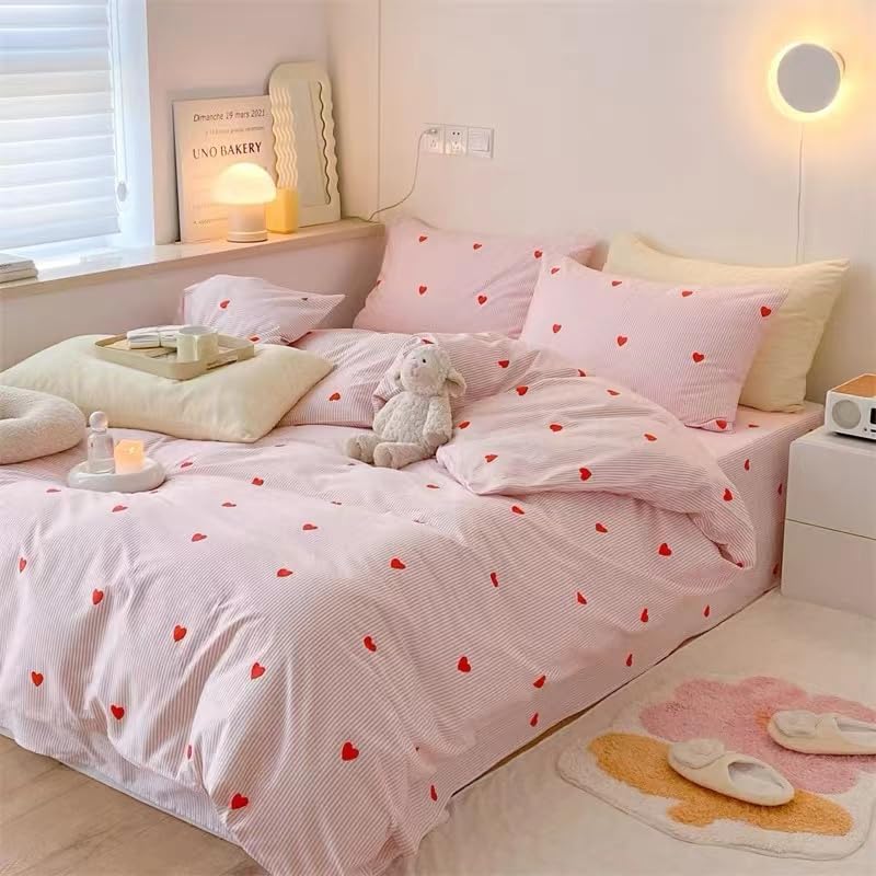 Striped Duvet Cover Set King Size 3 Pieces Kids Girls