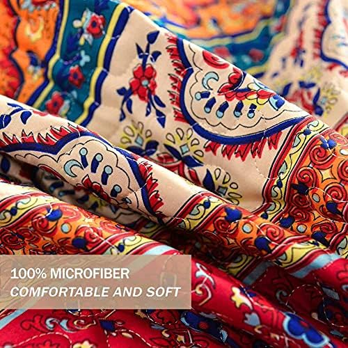 Nanko Boho Quilt Set Queen Full 3 Pcs Striped Bedding