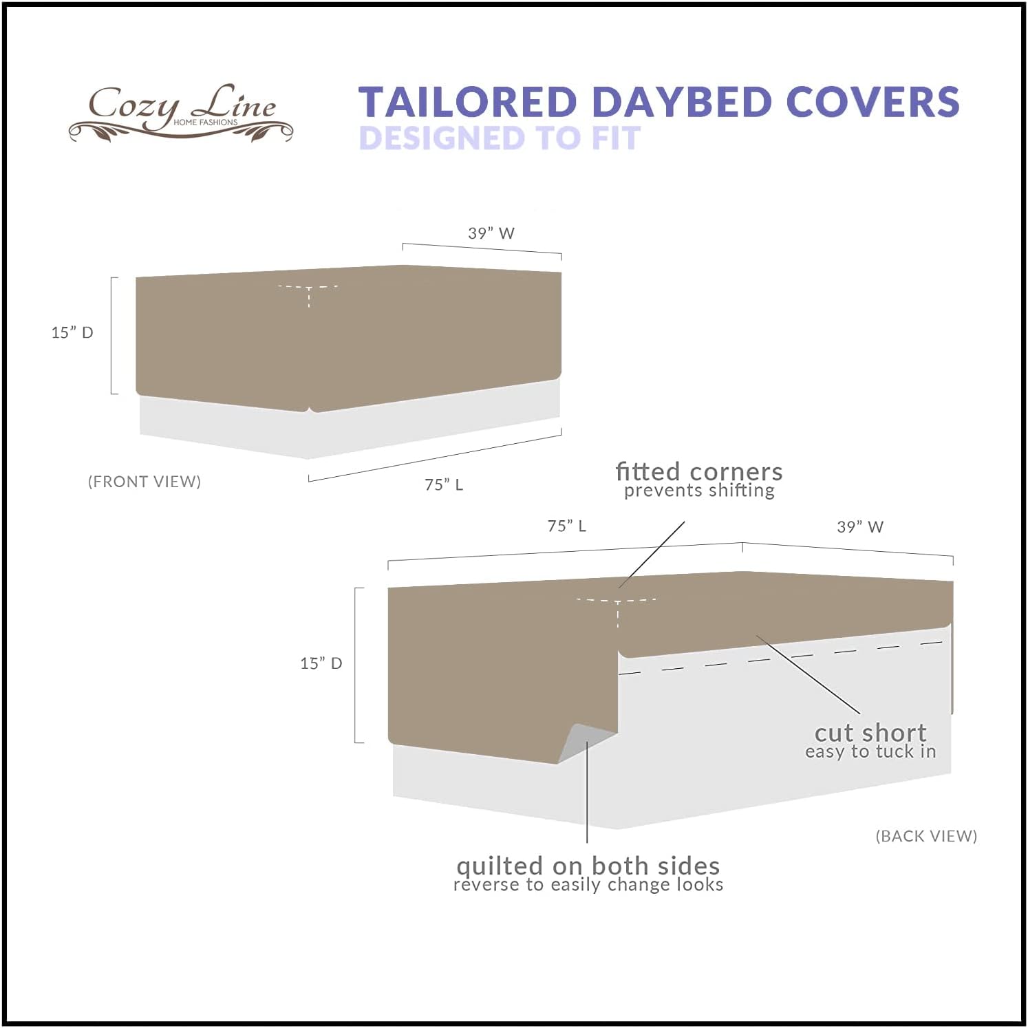 Cozy Line Home Fashions Reversible Quilt Bedding Set 1