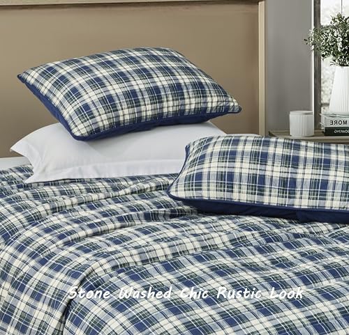 Chezmoi Collection Chad 3-Piece Plaid Quilt Set