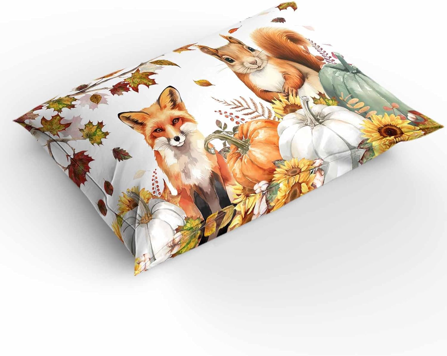 OComster California King Duvet Cover Set with Thanksgiving Pumpkin Design