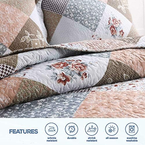 ENJOHOS 3-Piece Reversible King Quilt Set
