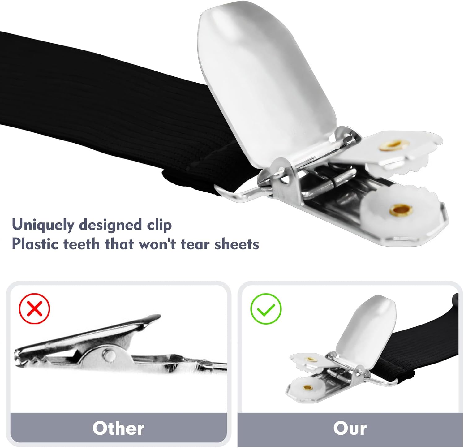 4 Pcs Adjustable Bed Sheet Straps for All Sizes