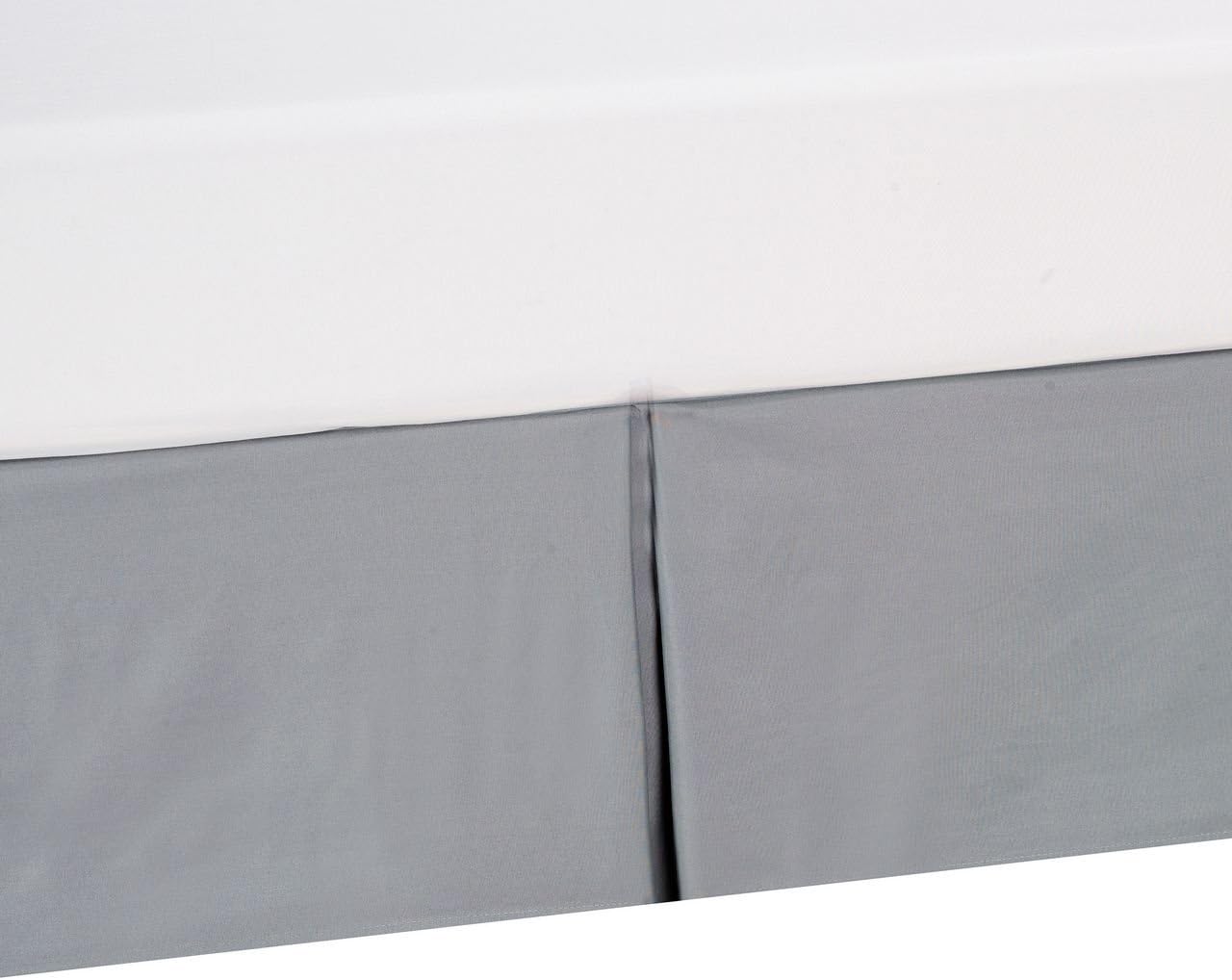 KingLinen King Wrinkle Resistant Drop Pleated Microfiber Bed Skirt Gray