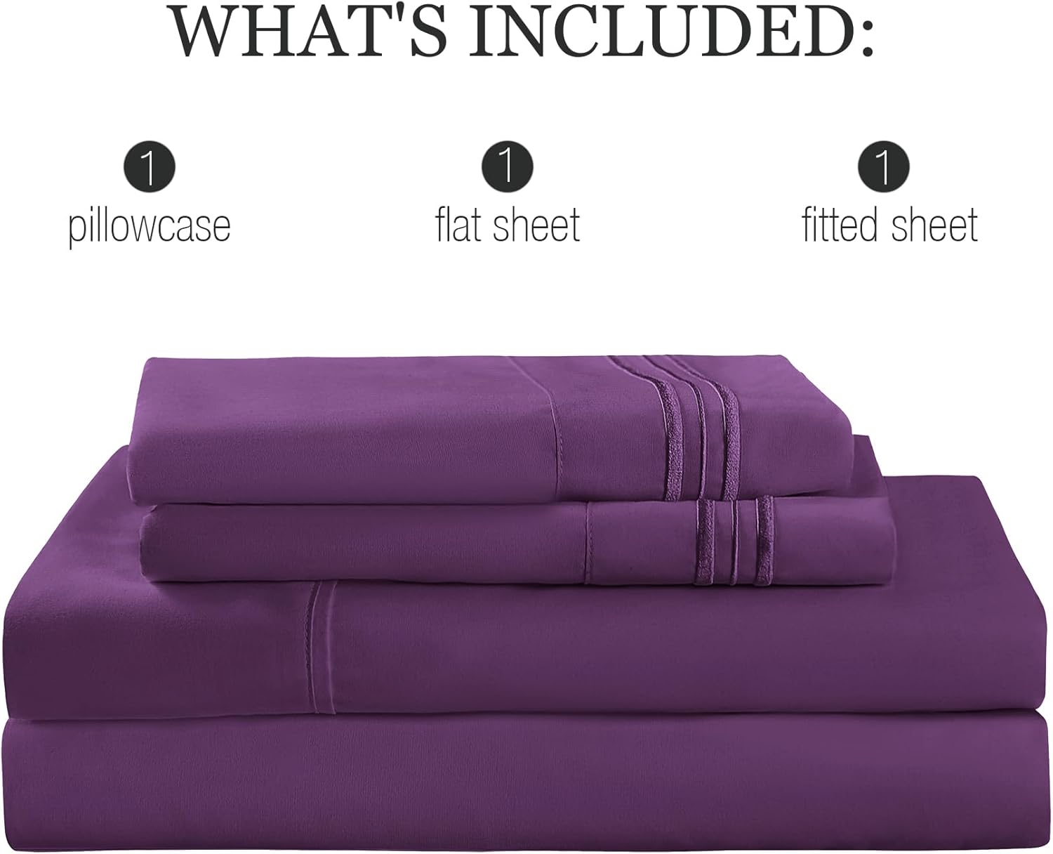 Yibeizi Twin XL Purple Cooling Microfiber Sheet Set