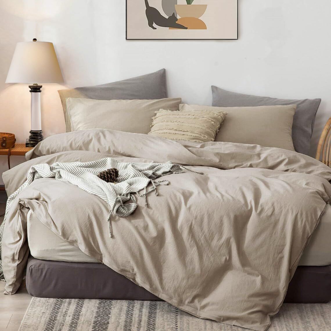 MKXI Cotton Duvet Cover Set Twin Size