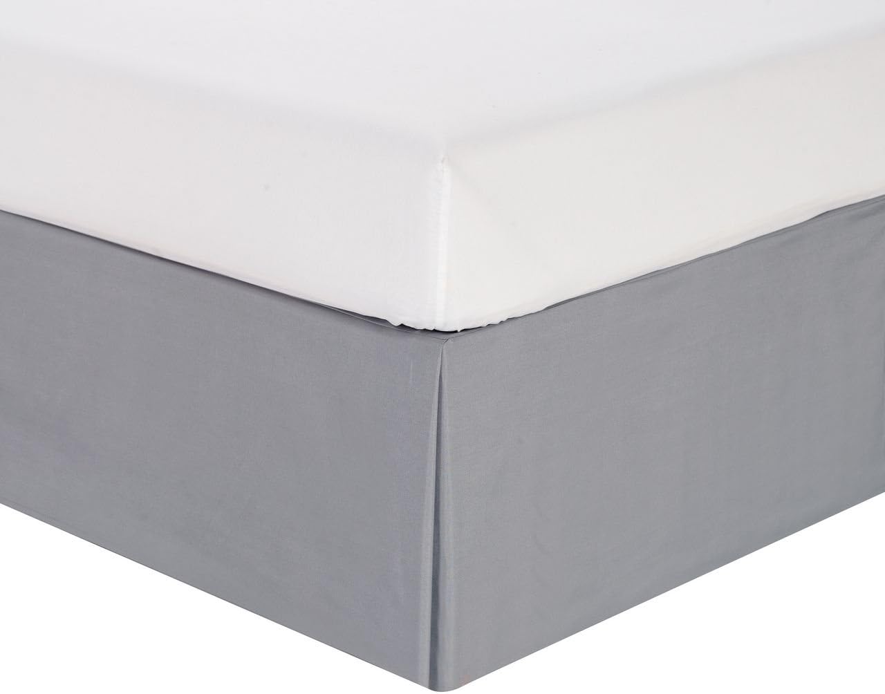 KingLinen King Wrinkle Resistant Drop Pleated Microfiber Bed Skirt Gray