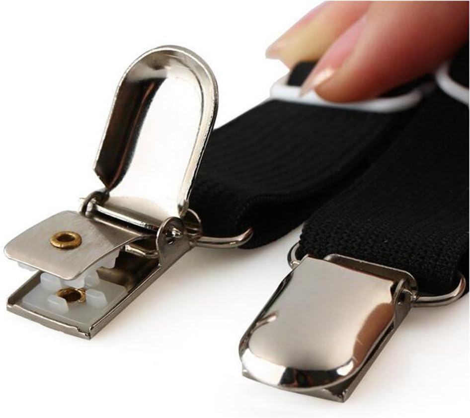 Toweter Bed Sheet Straps with Metal Clips - Black