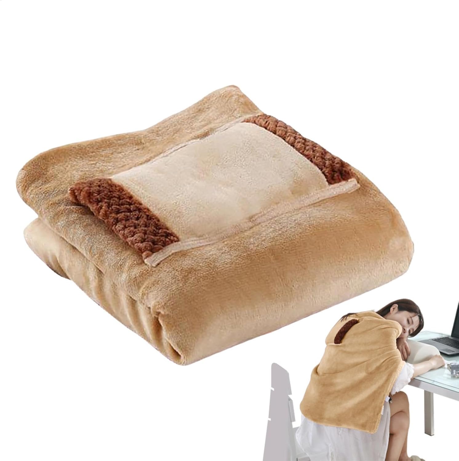 USB Rechargeable Heated Blanket with Weighted Design for Cozy Comfort