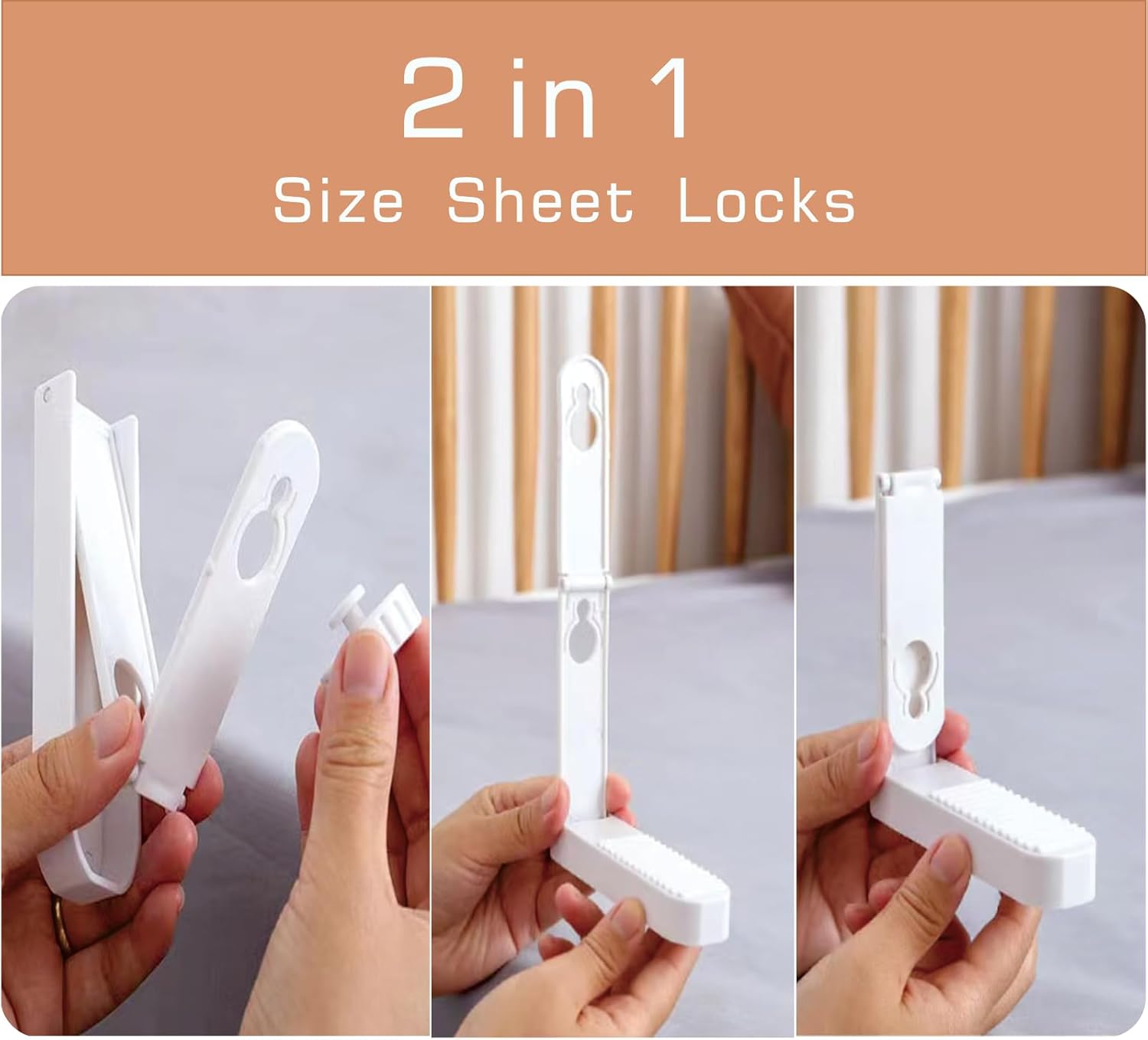 6pcs Bed Sheet Holder with 2 in 1 Sheet Locks
