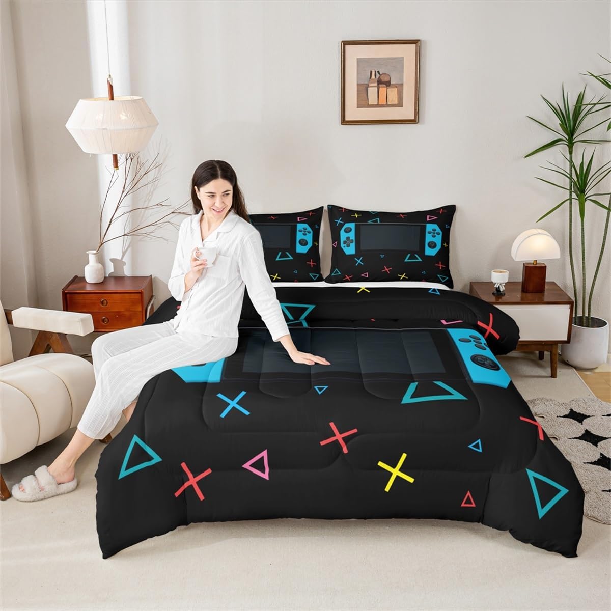 Feelyou Gamer Comforter Set for Boys Twin Size