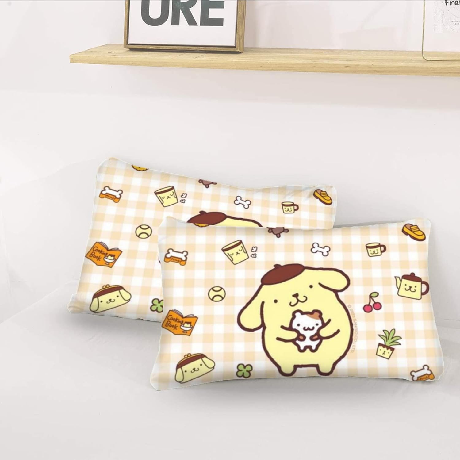 DIEZ Cartoon Pompompurin Comforter Set Twin Size 3pcs with Pillowcases