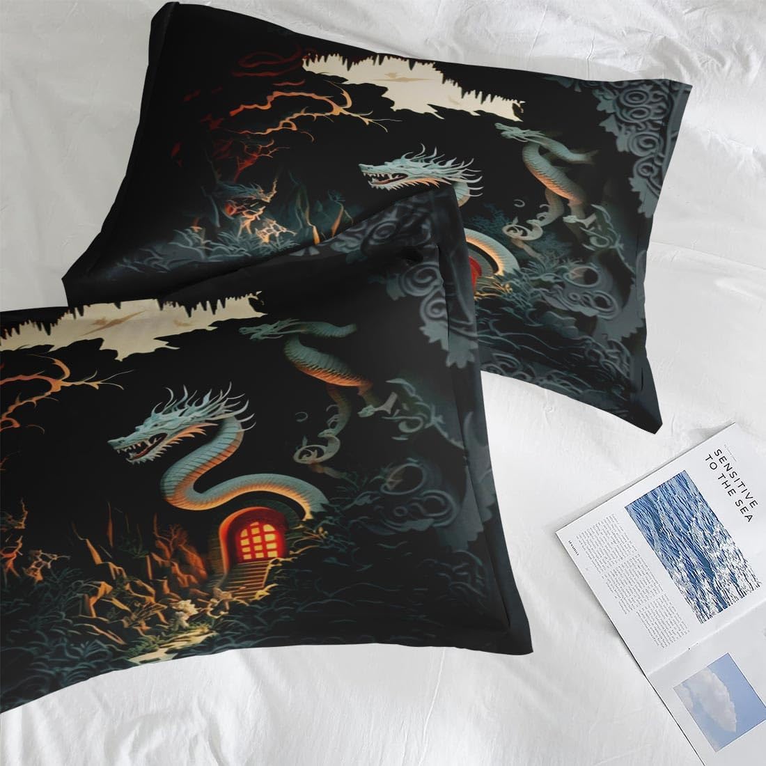 Pamnest Dragon Comforter Set Twin Size 2 Pcs