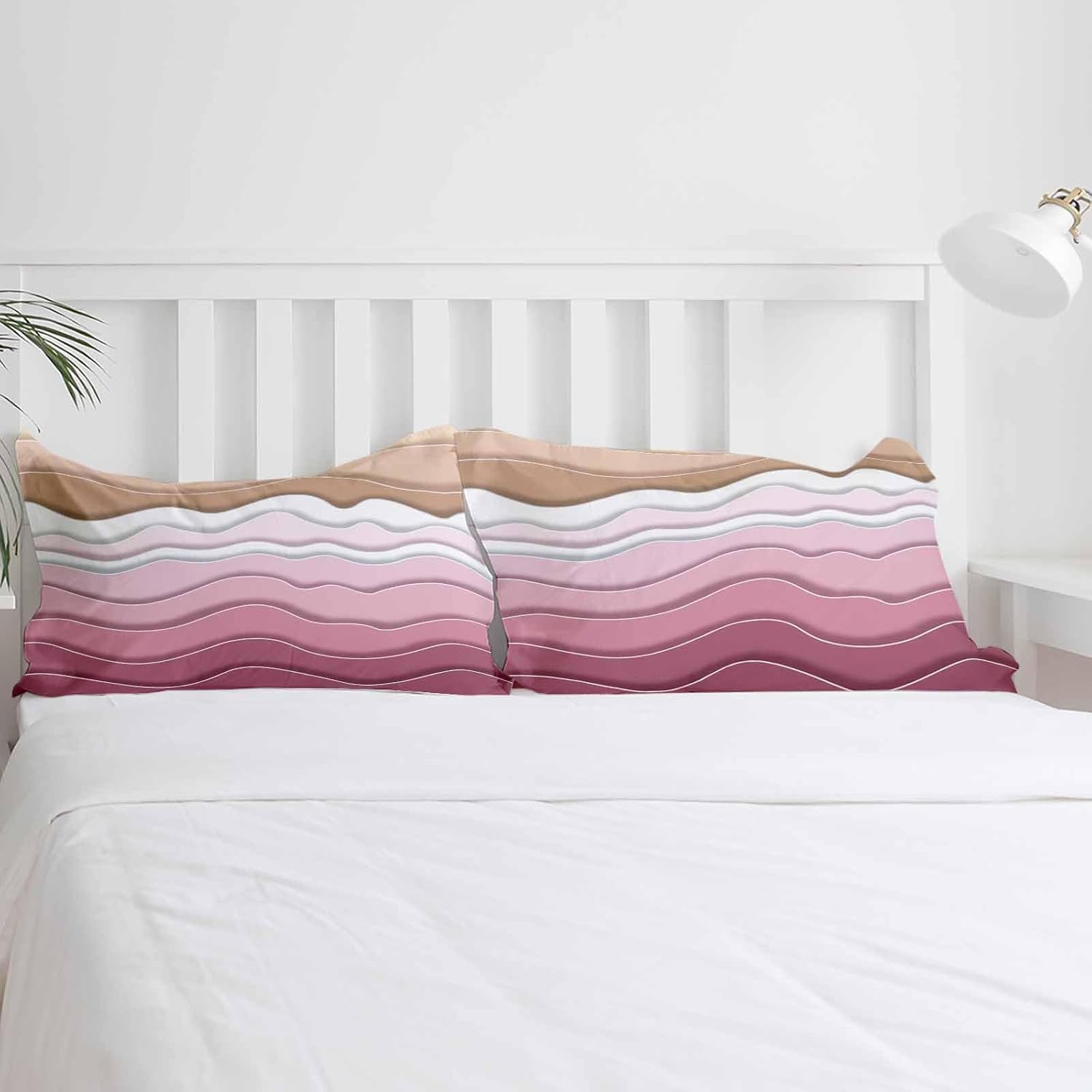 Boanket 3-Piece Queen Bedding Set Pink Ombre Stripe