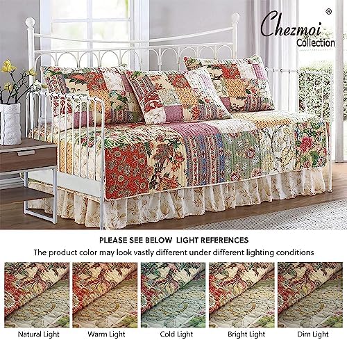 Chezmoi Delaney 5-Piece Floral Patchwork Daybed Cover Set