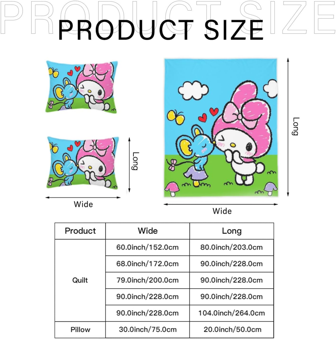 DIEZ Cartoon My Bunny Melody Comforter Set Reversible 3 Piece