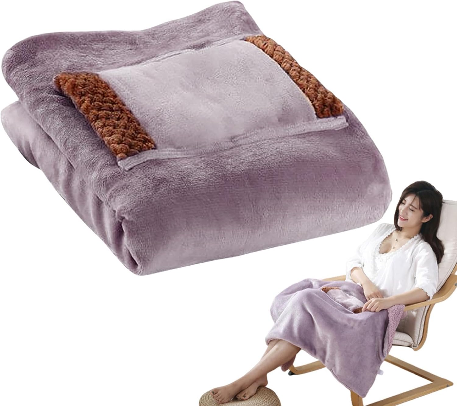 USB Rechargeable Electric Throw Blanket with Temperature Control