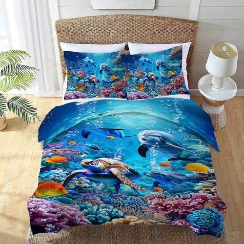Lovira Ocean Animal 3D Print Comforter Set with Pillowcases