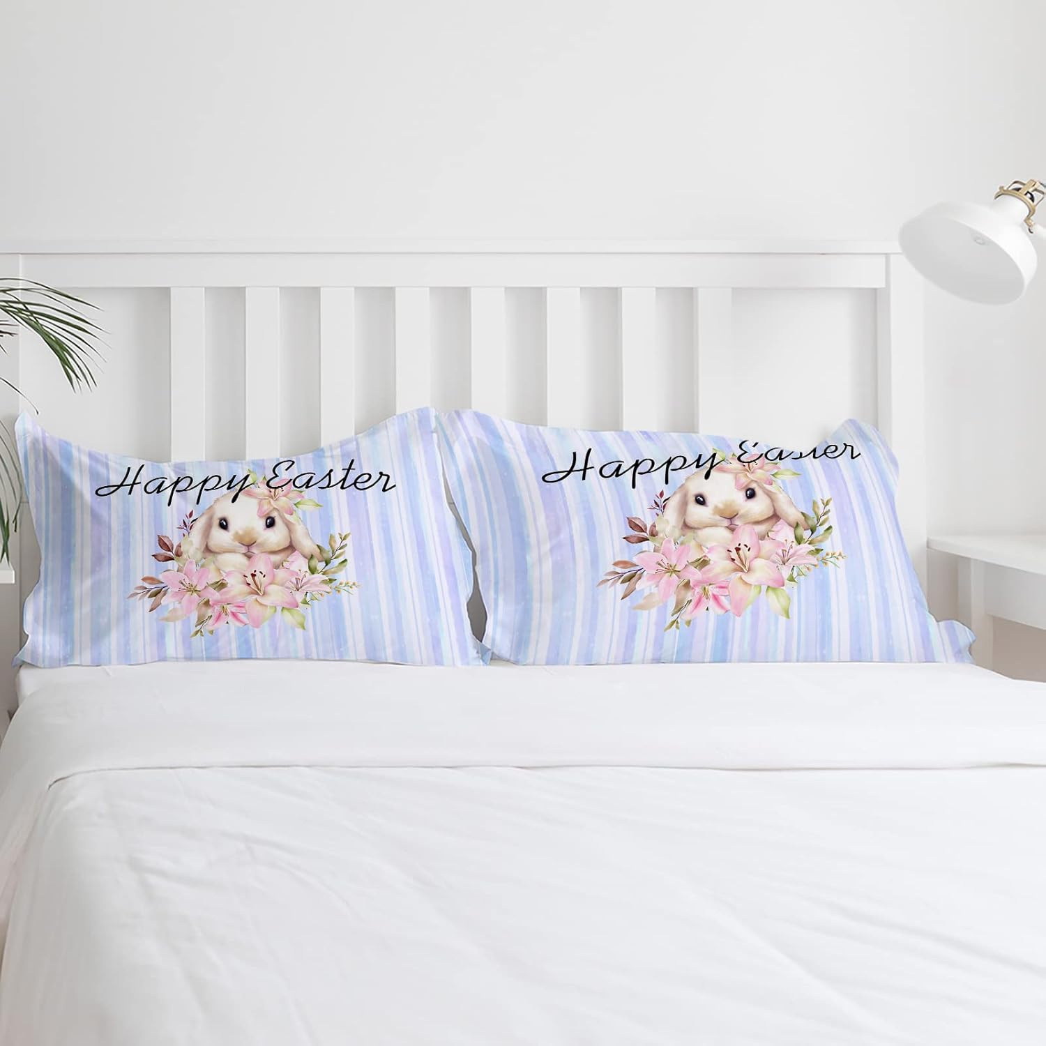 OComster California King Duvet Cover Set with Bunny Pattern