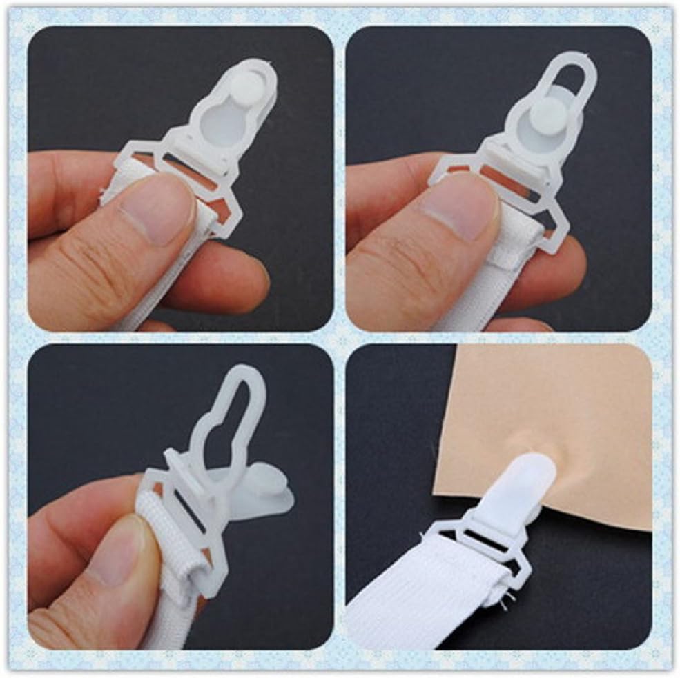 8 Pack Bed Sheet Fastener with Plastic Clasp and Elastic Band