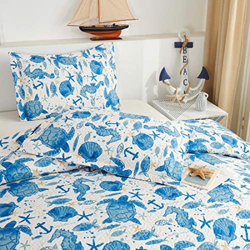 Oliven Ocean Themed Shell Quilt Set Queen Full Size