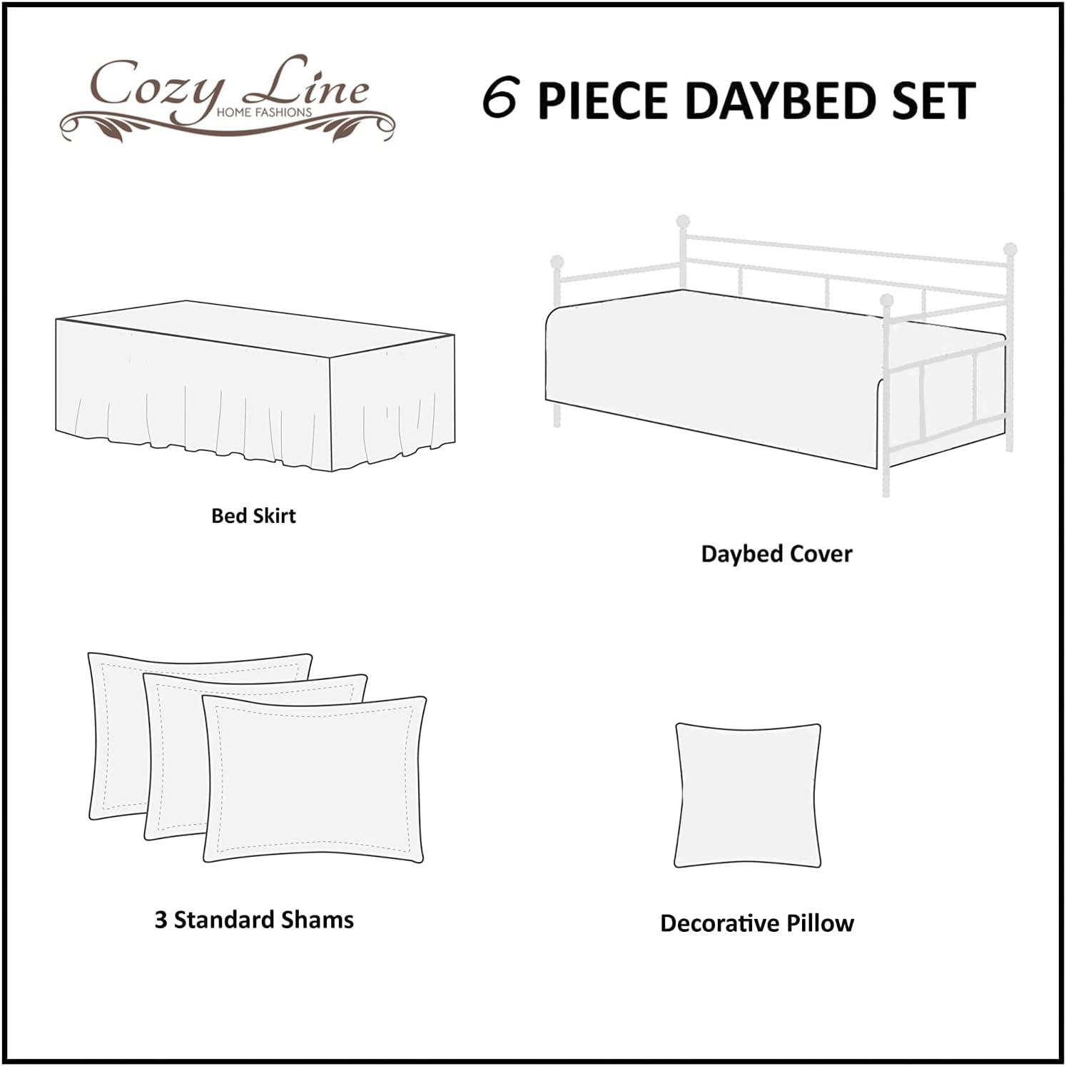Cozy Line Home Fashions Reversible Quilt Bedding Set 1