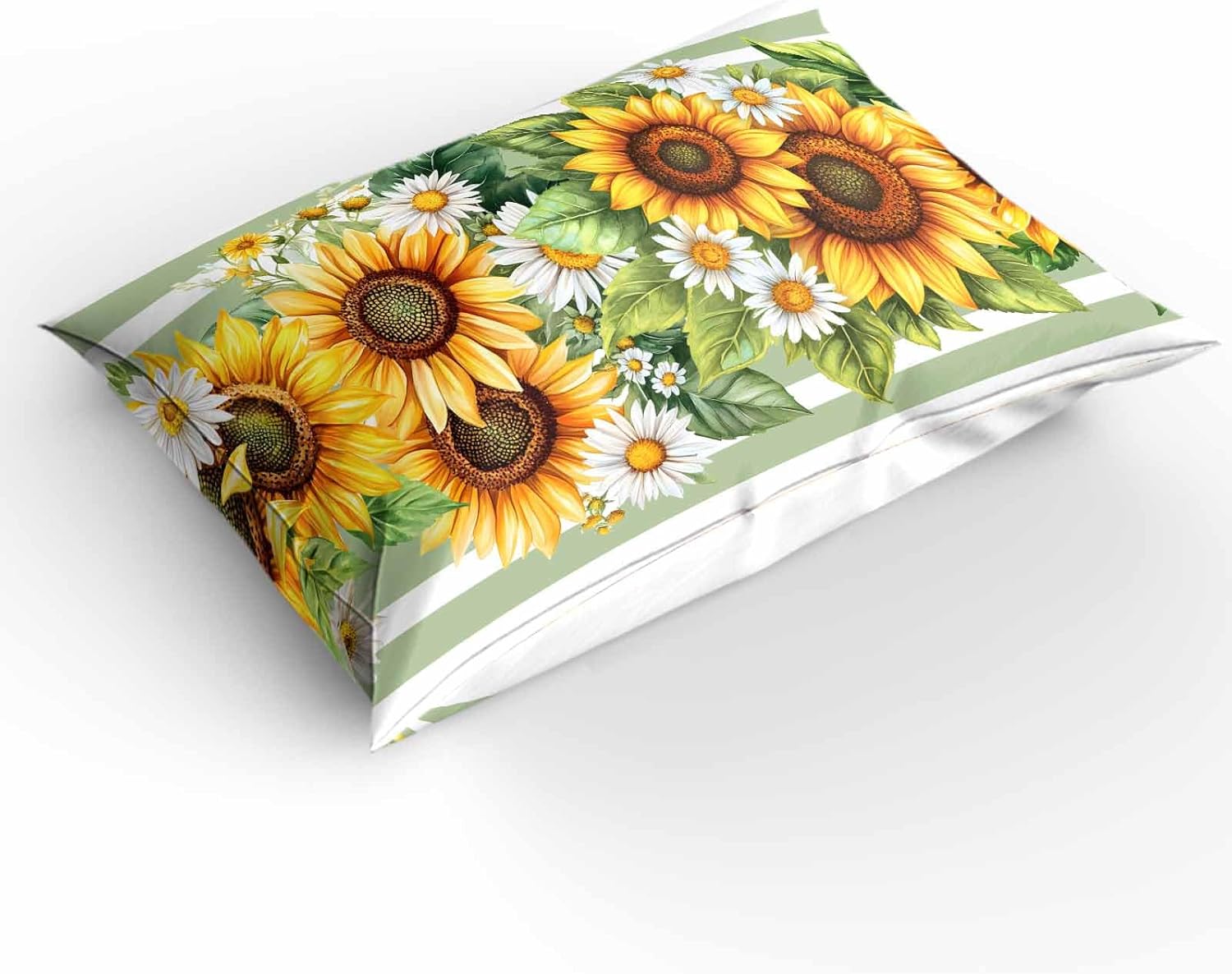 3 Piece Queen Bedding Set with Sunflower Duvet Cover and Pillowcases