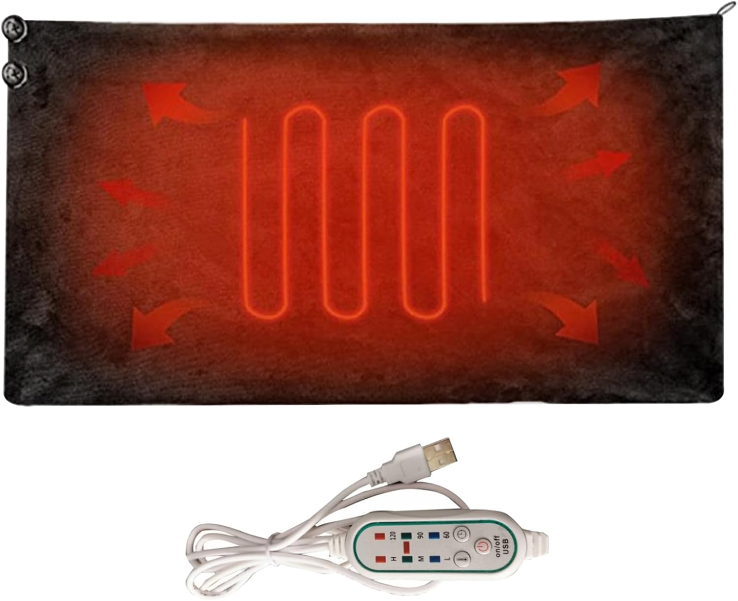 Muzrunq USB Heated Throw Blanket 3 Heat Settings 3 Timer Settings